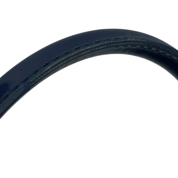 Tory Burch Small Ella Patent Leather Tote Bag Nylon Purse Navy Blue - Picture 11 of 11